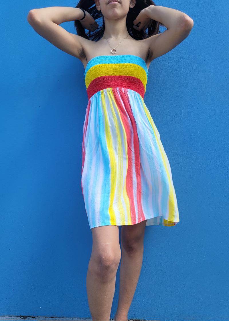 KW STRIPES STRAPLE DRESS